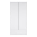 Naia Wardrobe with 2 Doors 1 Drawer in White High Gloss - image 2