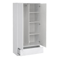 Naia Wardrobe with 2 Doors 1 Drawer in White High Gloss - image 4