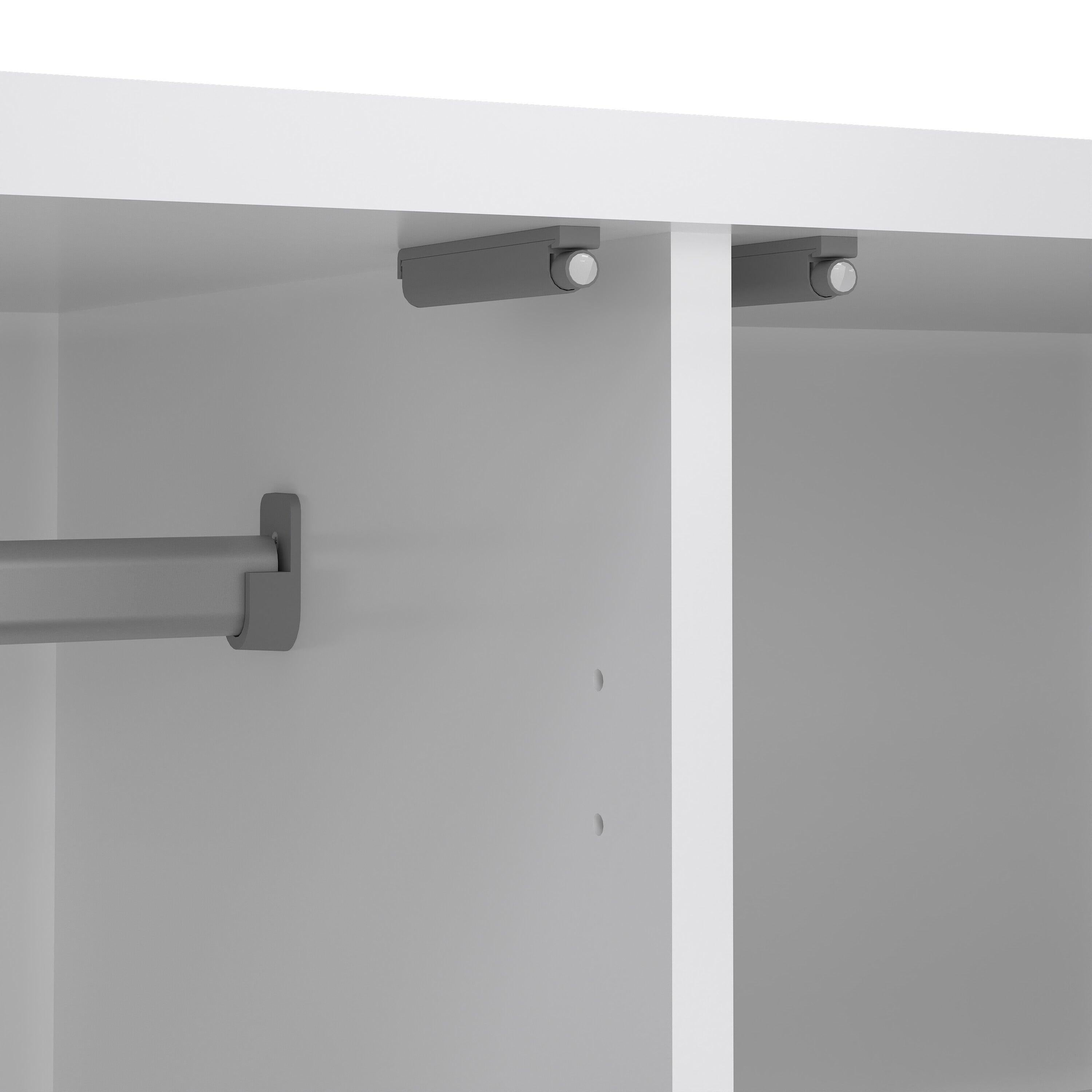 Naia Wardrobe with 2 Doors 1 Drawer in White High Gloss - image 7