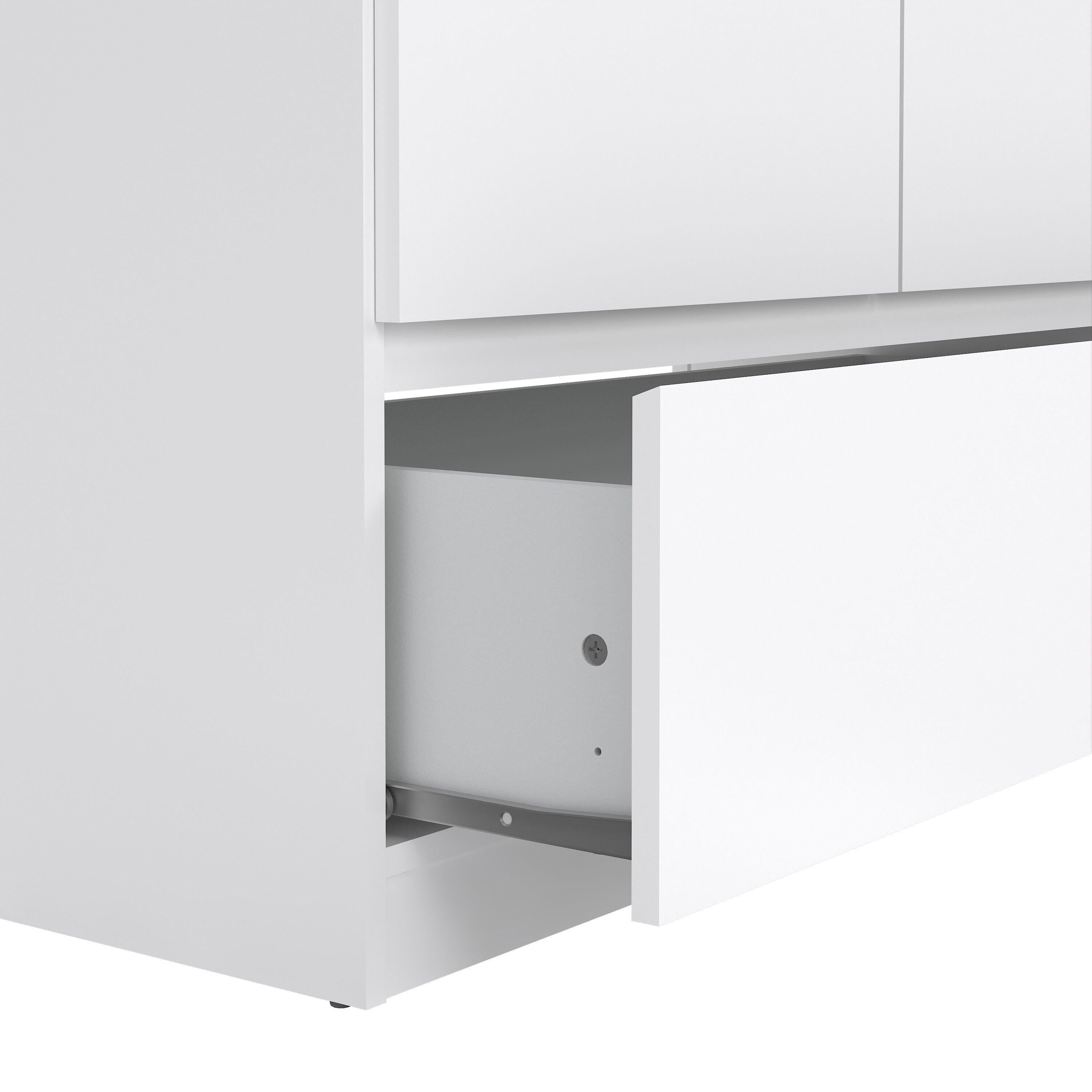 Naia Wardrobe with 2 Doors 1 Drawer in White High Gloss - image 8