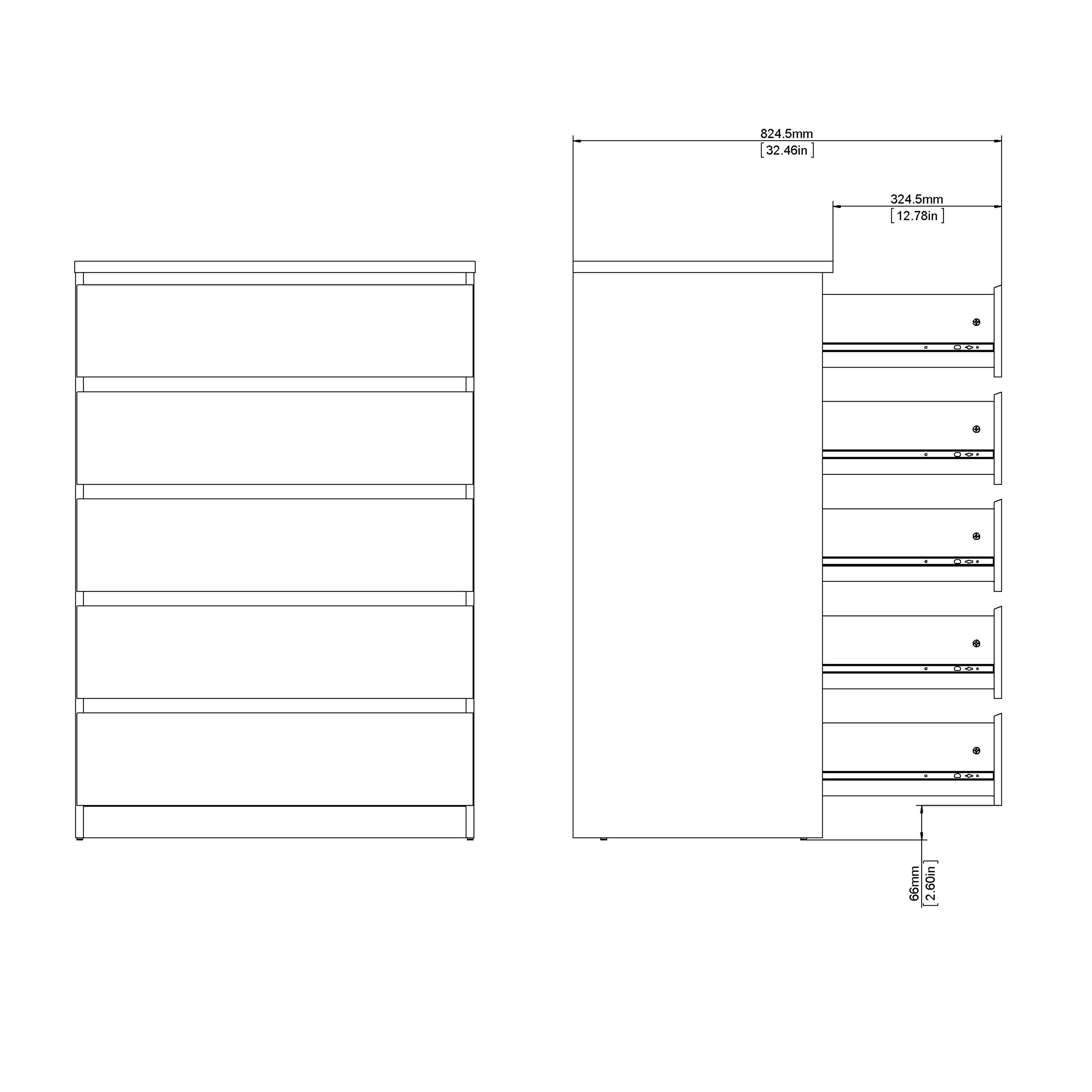 Naia Chest of 5 Drawers in Black Matt - image 11