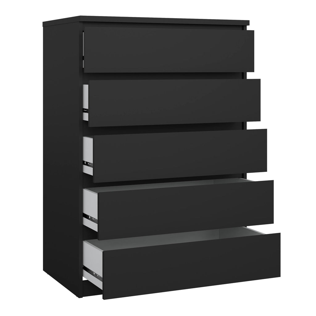 Naia Chest of 5 Drawers in Black Matt - image 4