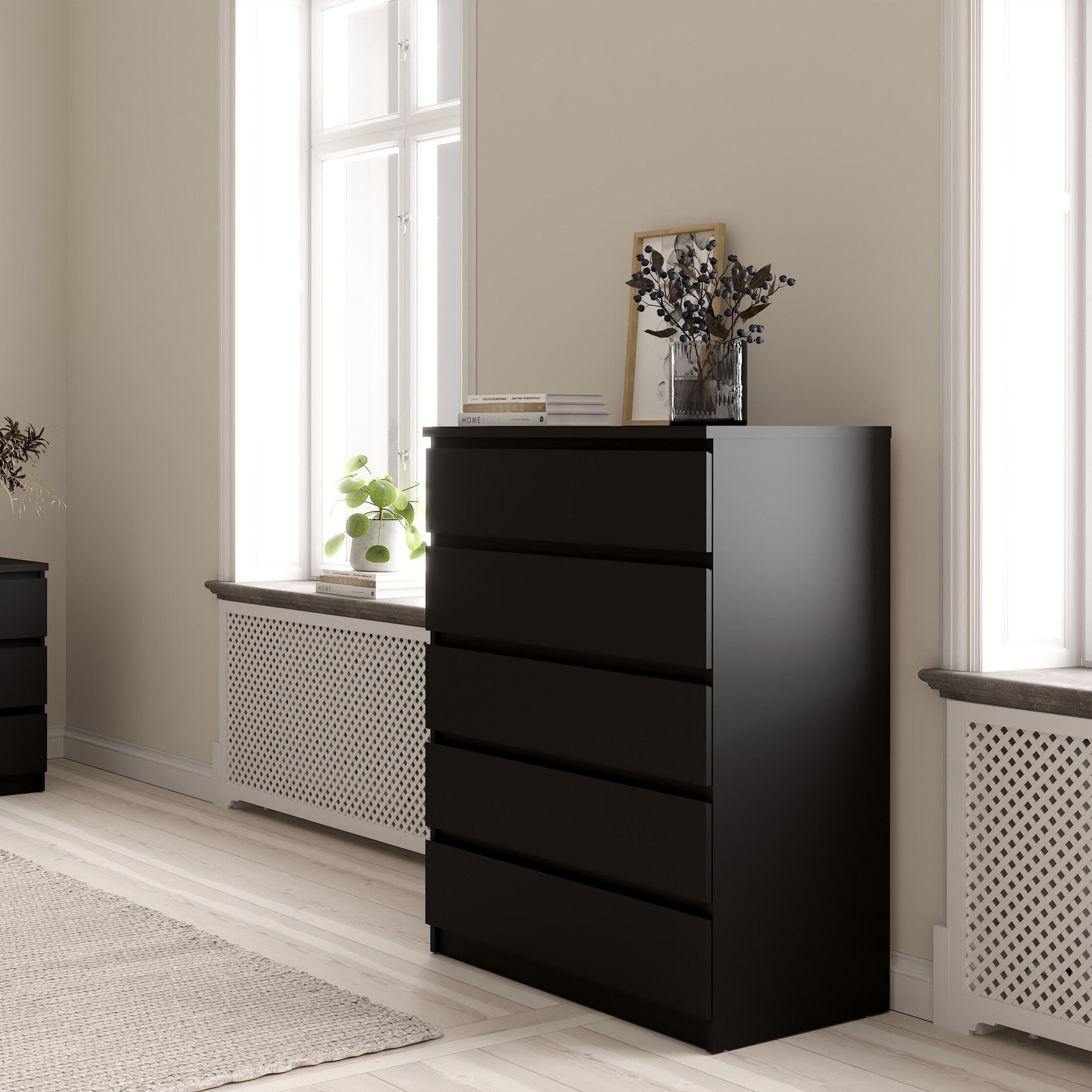 Naia Chest of 5 Drawers in Black Matt - image 5