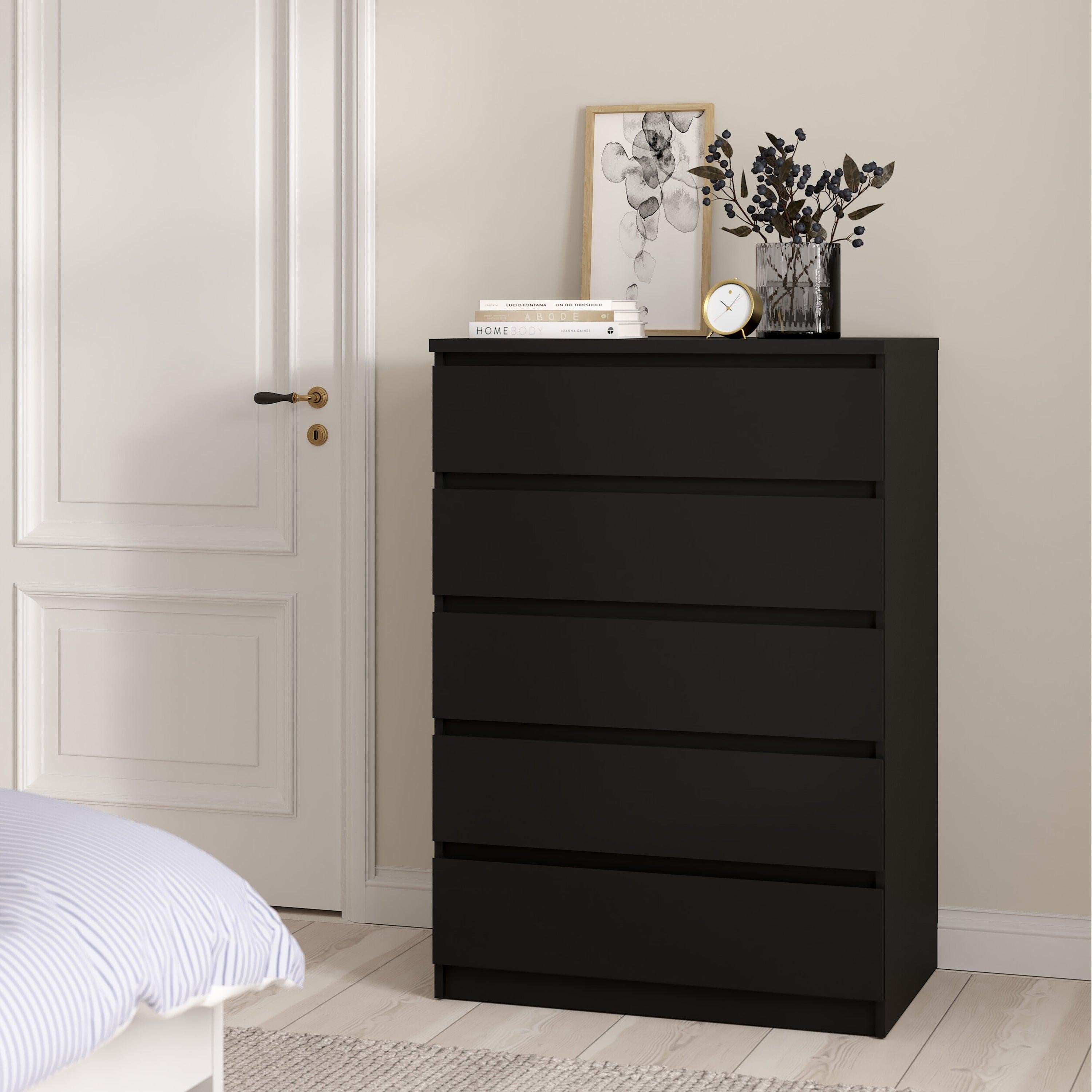 Naia Chest of 5 Drawers in Black Matt - image 6