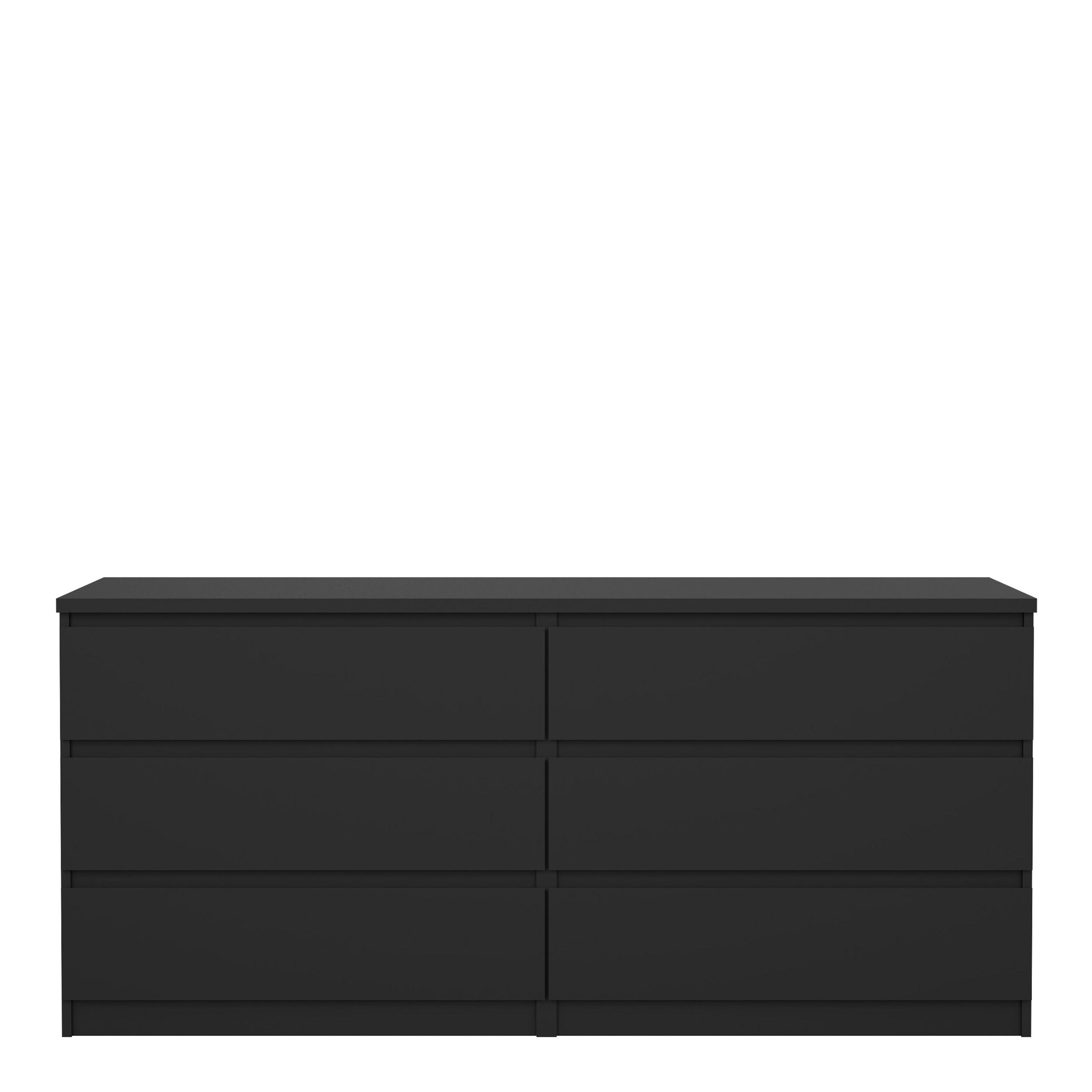 Naia Wide Chest of 6 Drawers (3+3) in Black Matt - image 2