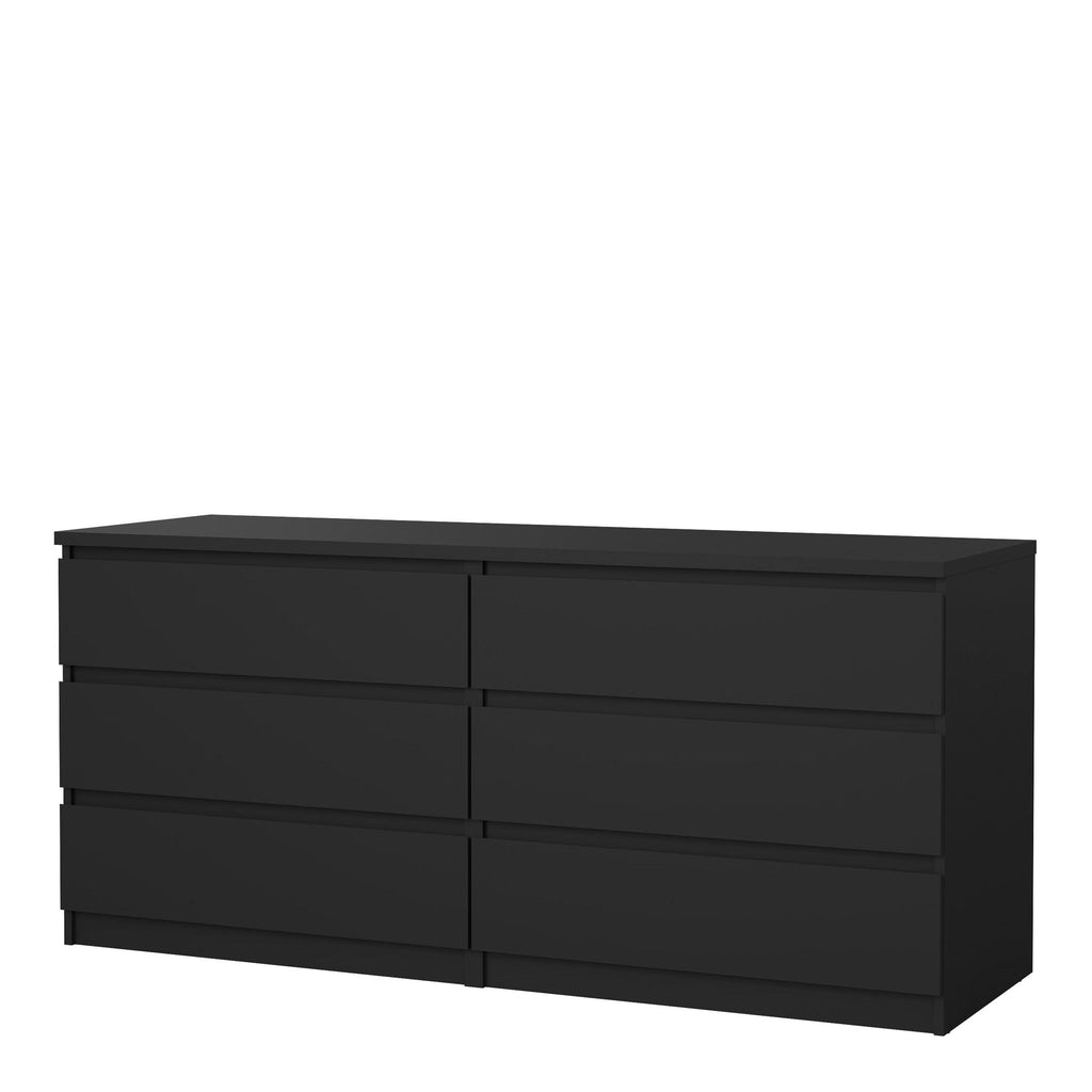 Naia Wide Chest of 6 Drawers (3+3) in Black Matt - image 3