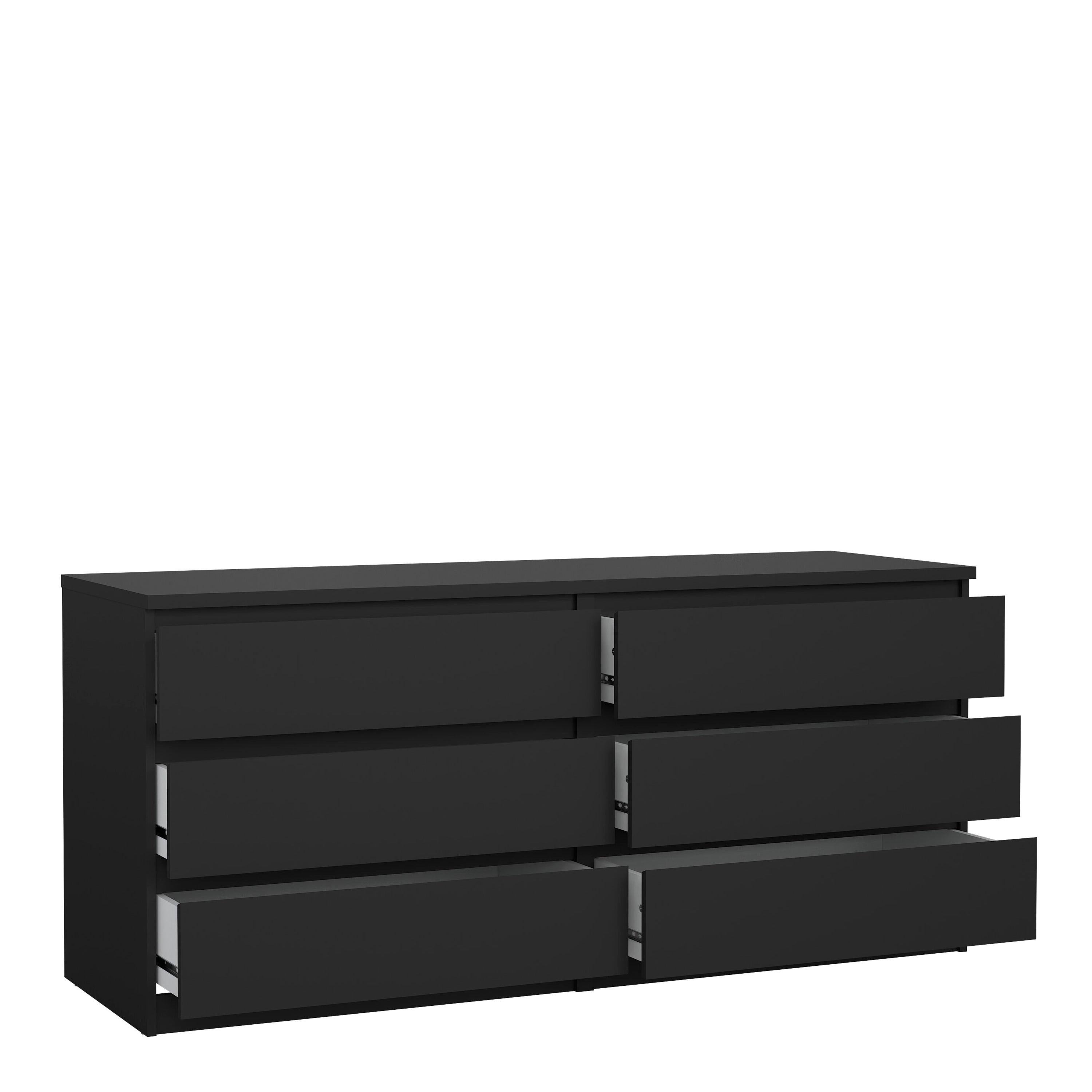 Naia Wide Chest of 6 Drawers (3+3) in Black Matt - image 4