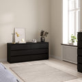 Naia Wide Chest of 6 Drawers (3+3) in Black Matt - image 5