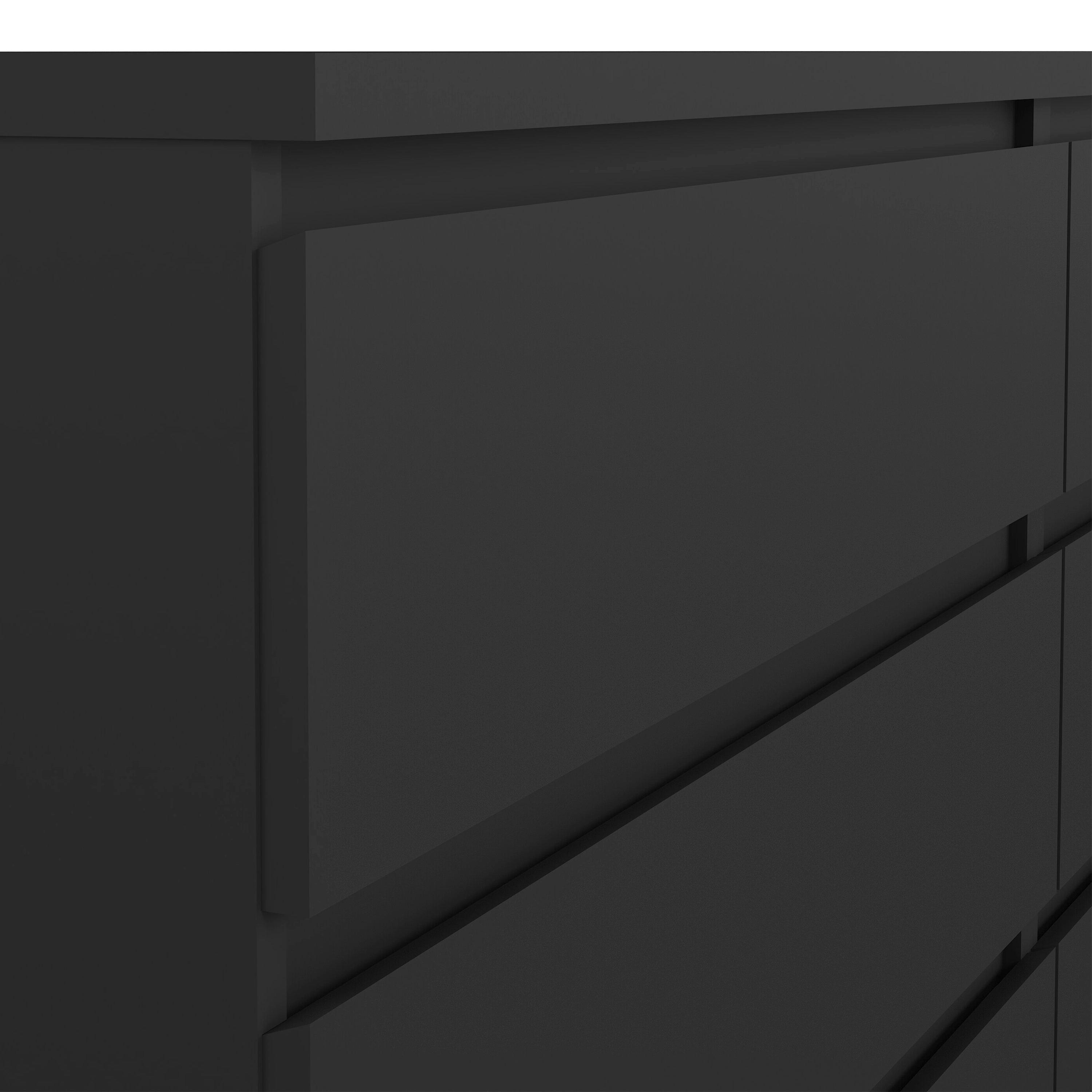 Naia Wide Chest of 6 Drawers (3+3) in Black Matt - image 8