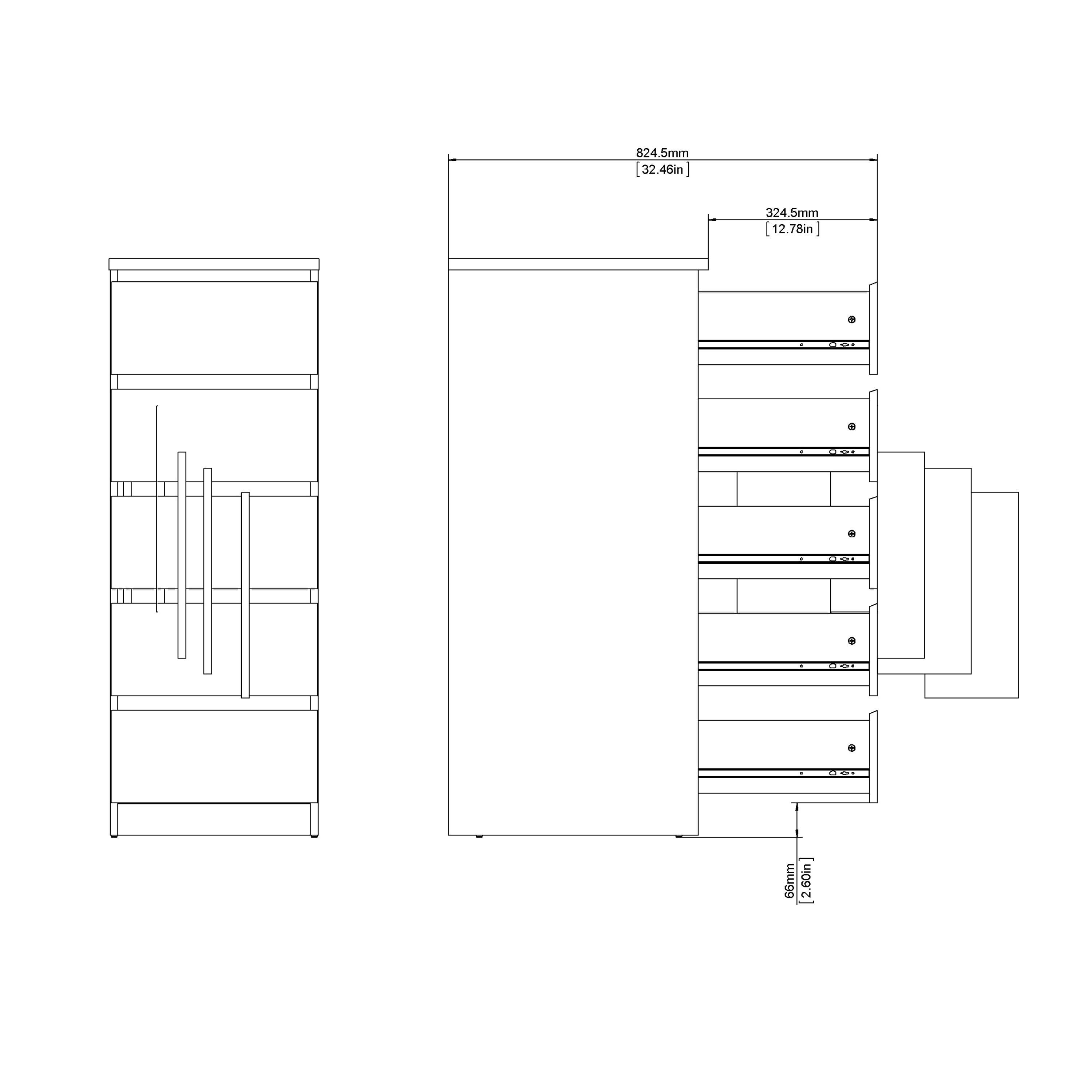 Naia Narrow Chest of 5 Drawers in Black Matt - image 10