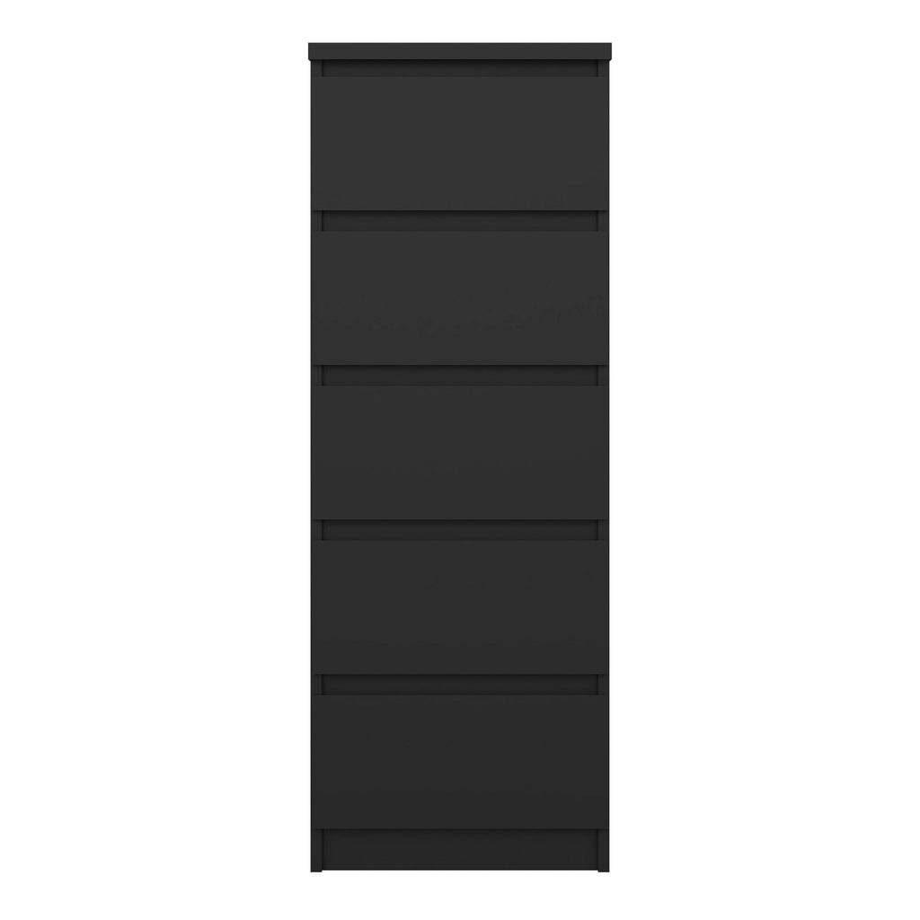 Naia Narrow Chest of 5 Drawers in Black Matt - image 2