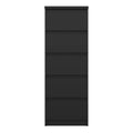 Naia Narrow Chest of 5 Drawers in Black Matt - image 2