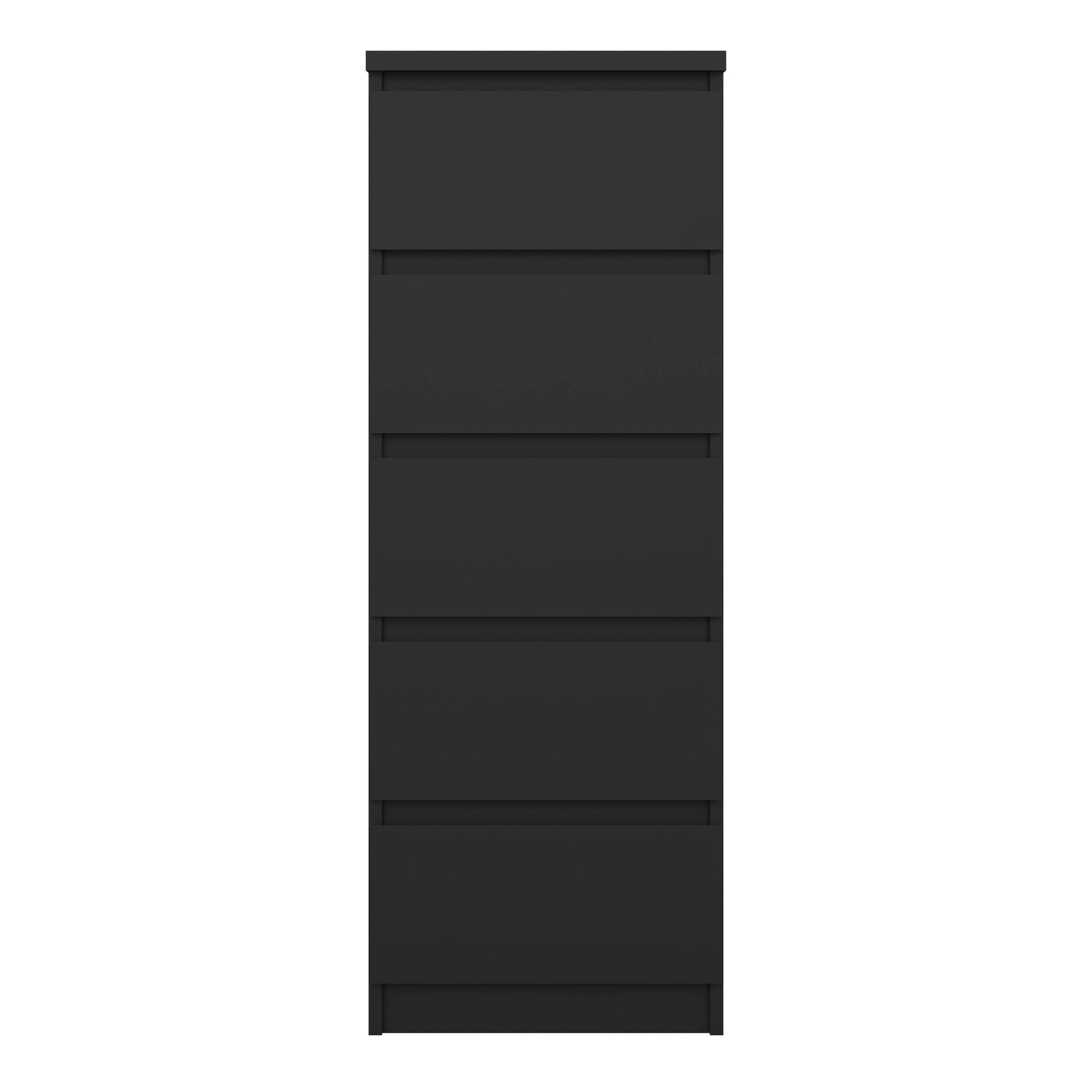 Naia Narrow Chest of 5 Drawers in Black Matt - image 2