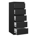 Naia Narrow Chest of 5 Drawers in Black Matt - image 4