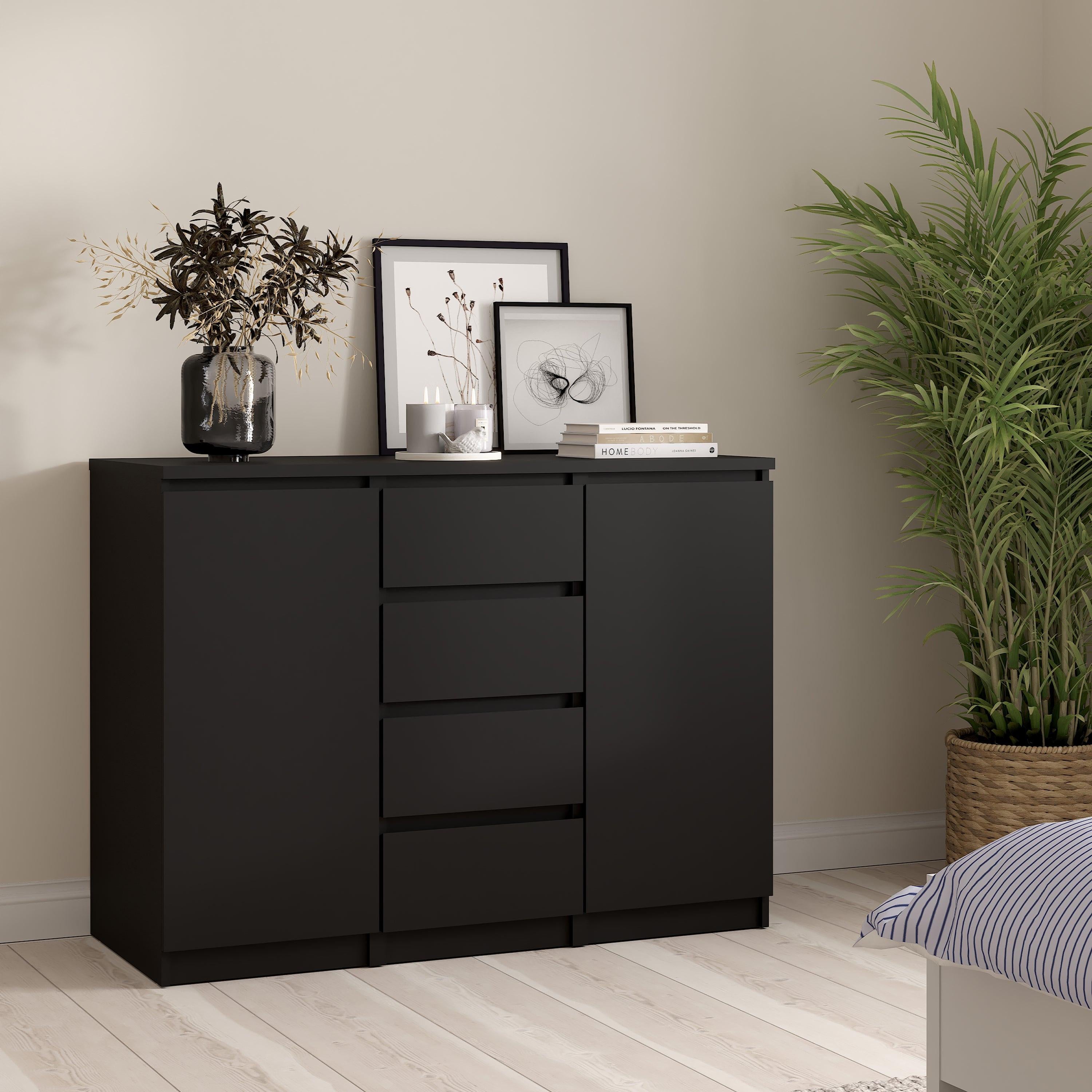 Naia Sideboard 4 Drawers 2 Doors in Black Matt - image 5
