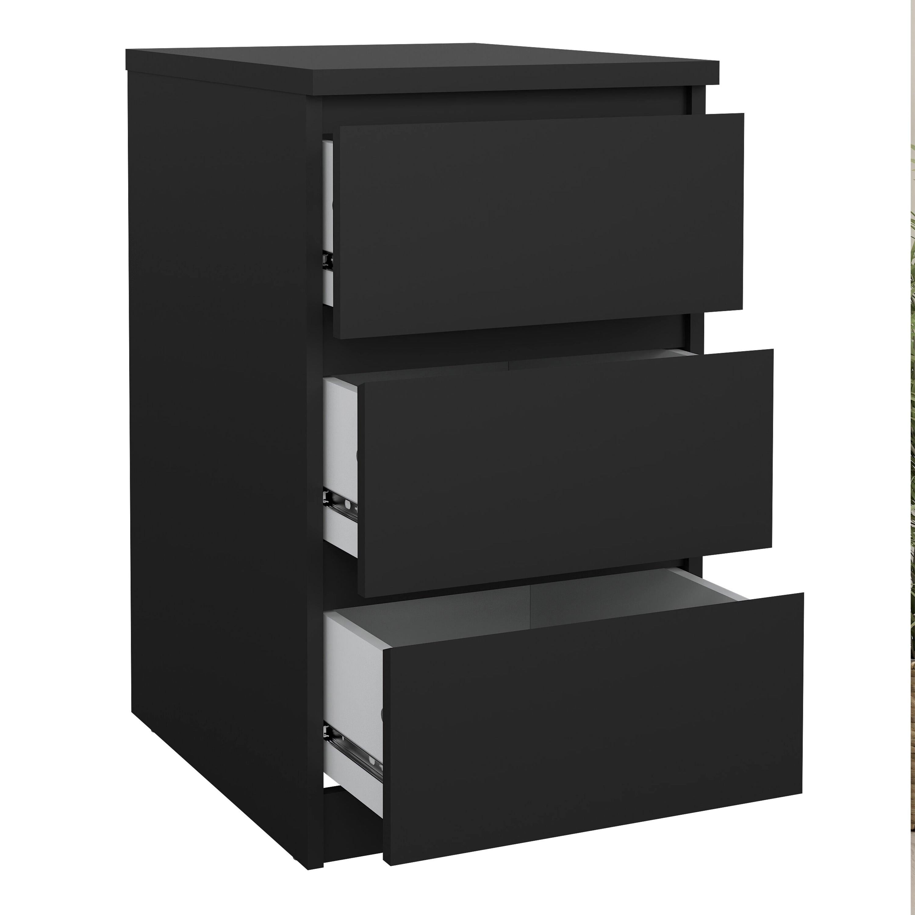 Naia Bedside 3 Drawers in Black Matt - image 4