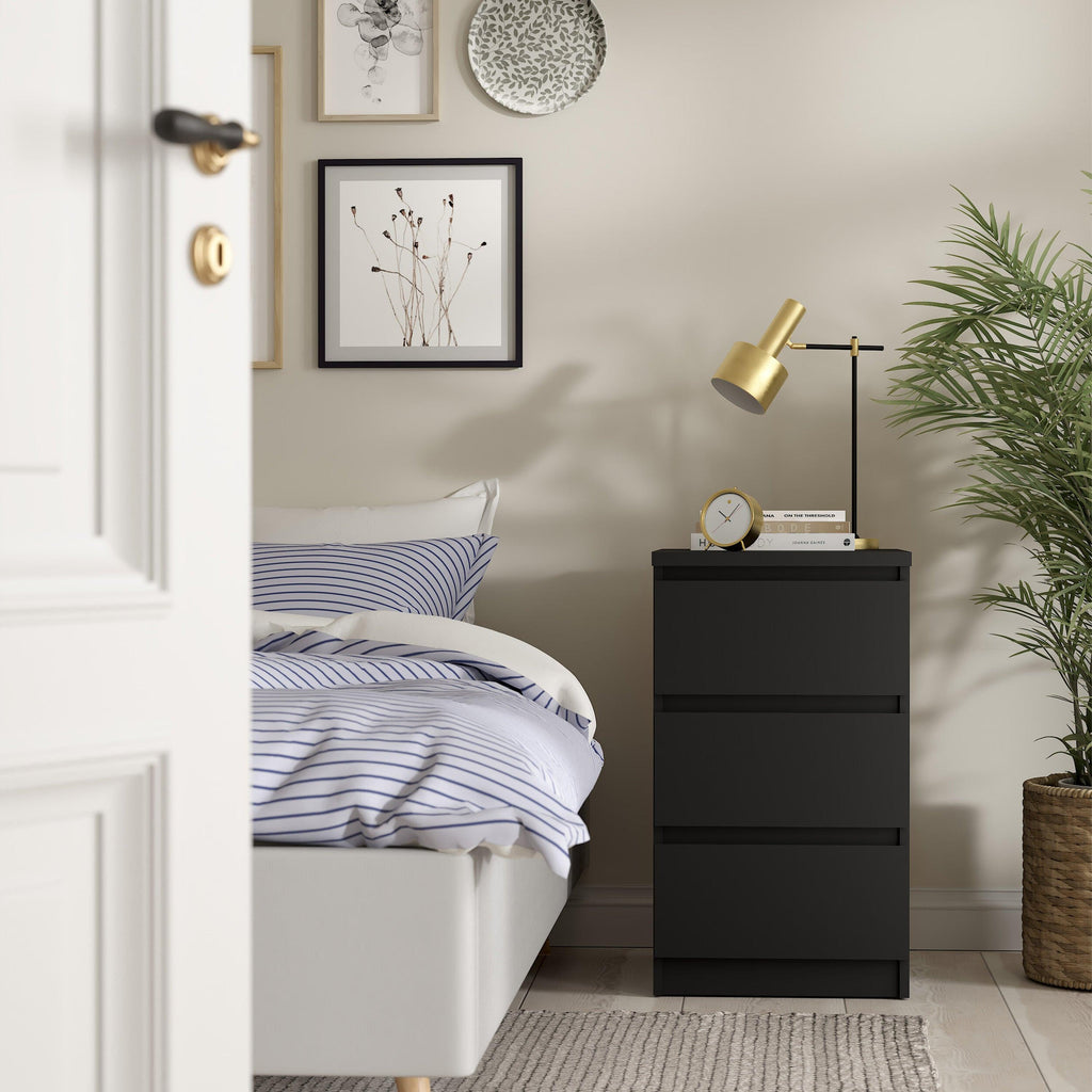 Naia Bedside 3 Drawers in Black Matt - image 5