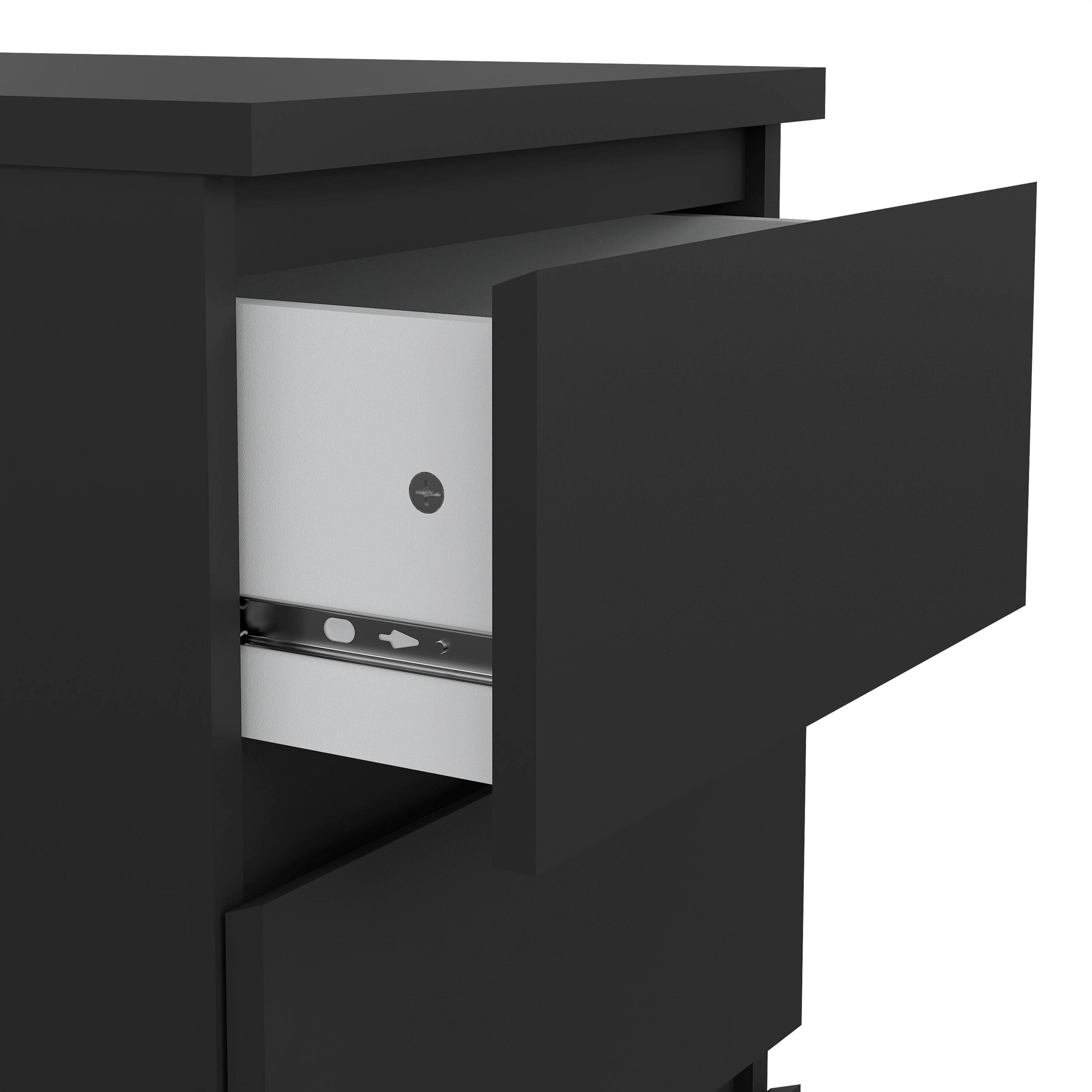 Naia Bedside 3 Drawers in Black Matt - image 6