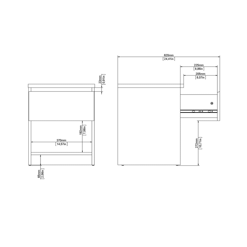 Naia Bedside 1 Drawer 1 Shelf in Black Matt - image 10