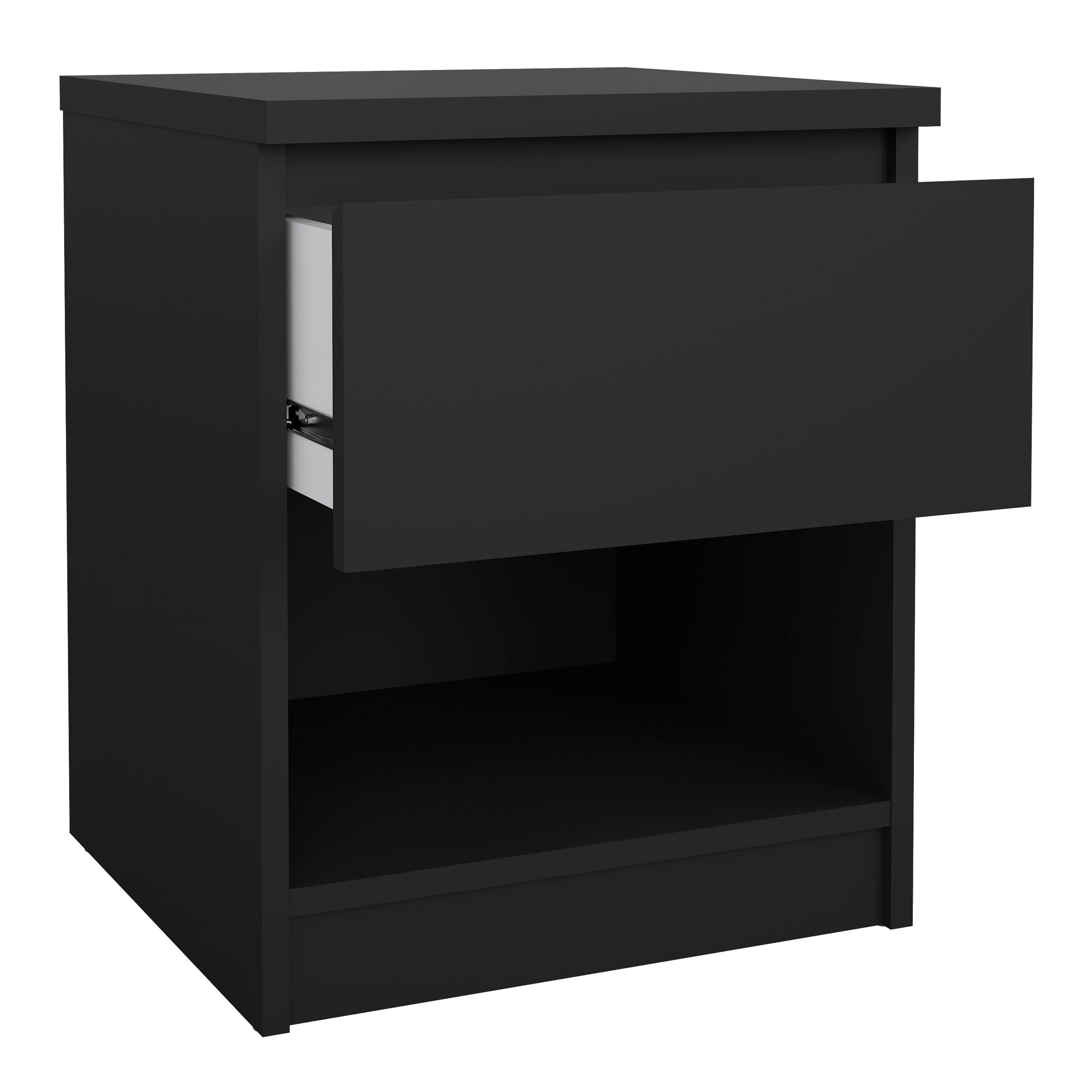 Naia Bedside 1 Drawer 1 Shelf in Black Matt - image 4