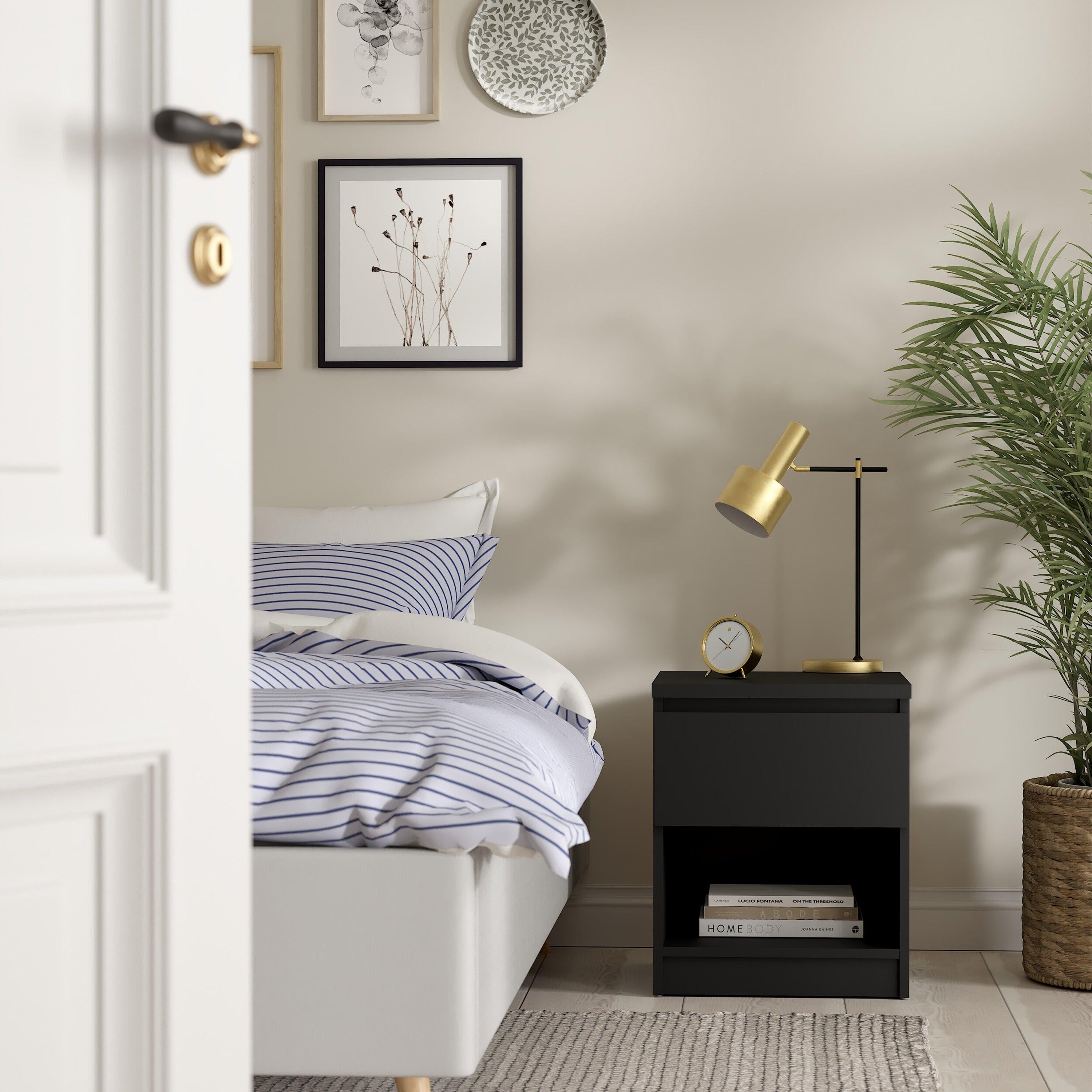 Naia Bedside 1 Drawer 1 Shelf in Black Matt - image 5