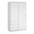 Naia Wardrobe with 1 Sliding Door and 1 Door + 3 Drawers in White
