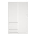 Naia Wardrobe with 1 Sliding Door and 1 Door + 3 Drawers in White - image 2