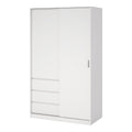 Naia Wardrobe with 1 Sliding Door and 1 Door + 3 Drawers in White - image 3