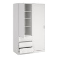 Naia Wardrobe with 1 Sliding Door and 1 Door + 3 Drawers in White - image 4