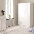 Naia Wardrobe with 1 Sliding Door and 1 Door + 3 Drawers in White - image 5