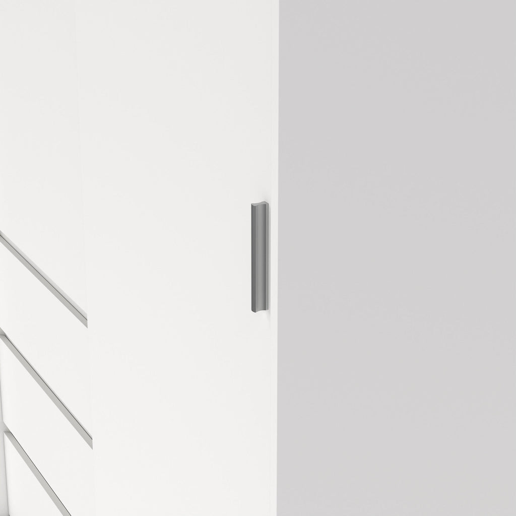 Naia Wardrobe with 1 Sliding Door and 1 Door + 3 Drawers in White - image 8