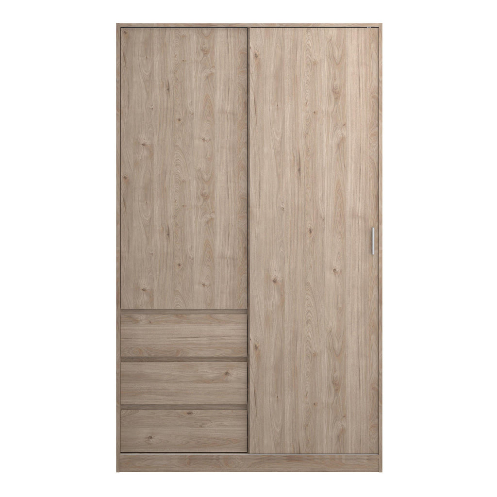 Naia Wardrobe with 1 Sliding Door 1 Door 3 Drawers in Jackson Hickory Oak - image 2