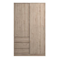 Naia Wardrobe with 1 Sliding Door 1 Door 3 Drawers in Jackson Hickory Oak - image 2
