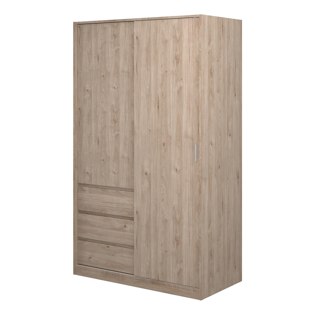 Naia Wardrobe with 1 Sliding Door 1 Door 3 Drawers in Jackson Hickory Oak - image 3
