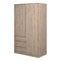 Naia Wardrobe with 1 Sliding Door 1 Door 3 Drawers in Jackson Hickory Oak - image 3