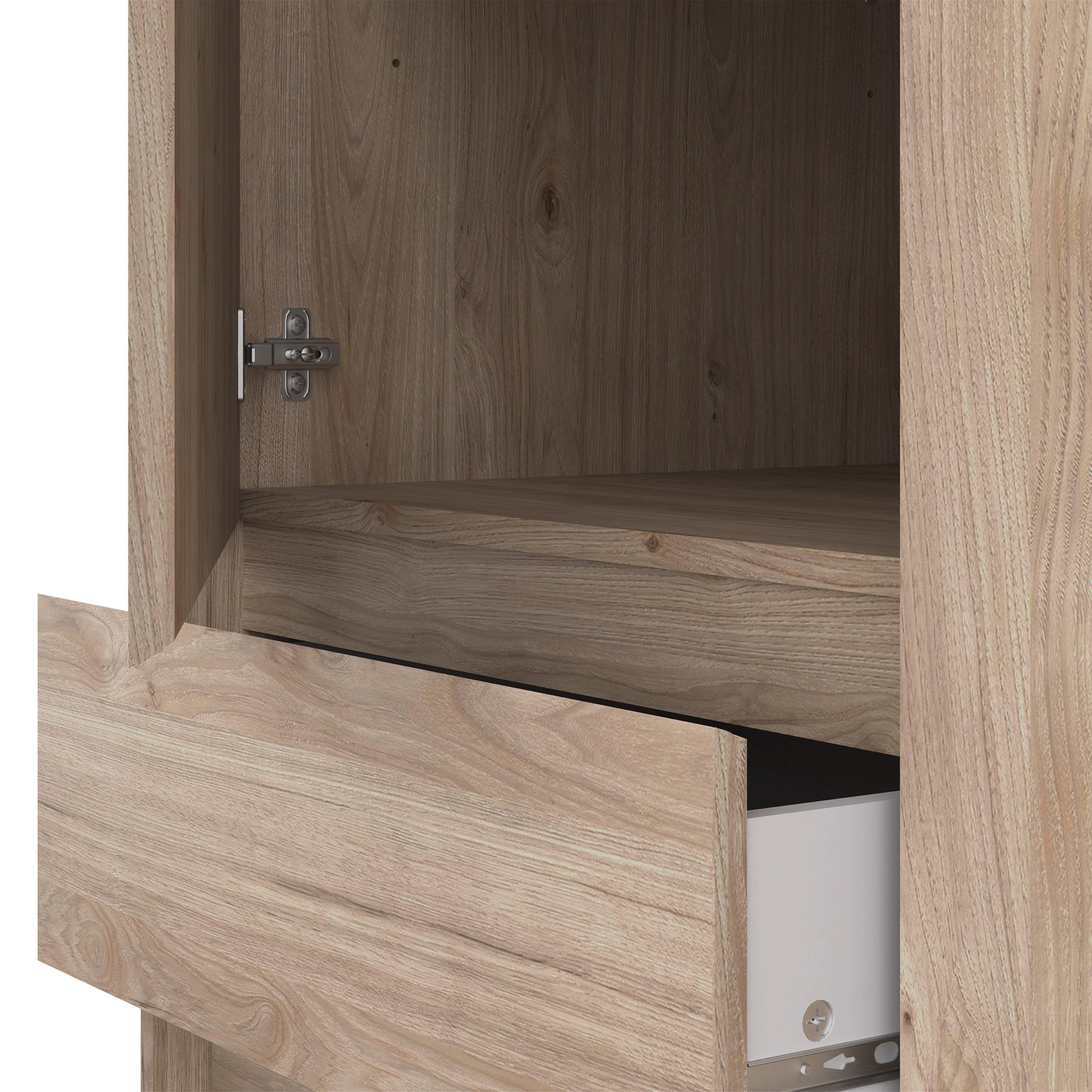 Naia Wardrobe with 1 Sliding Door 1 Door 3 Drawers in Jackson Hickory Oak - image 8