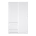 Naia Wardrobe with 1 Sliding Door 1 Door 3 Drawers in White High Gloss - image 2