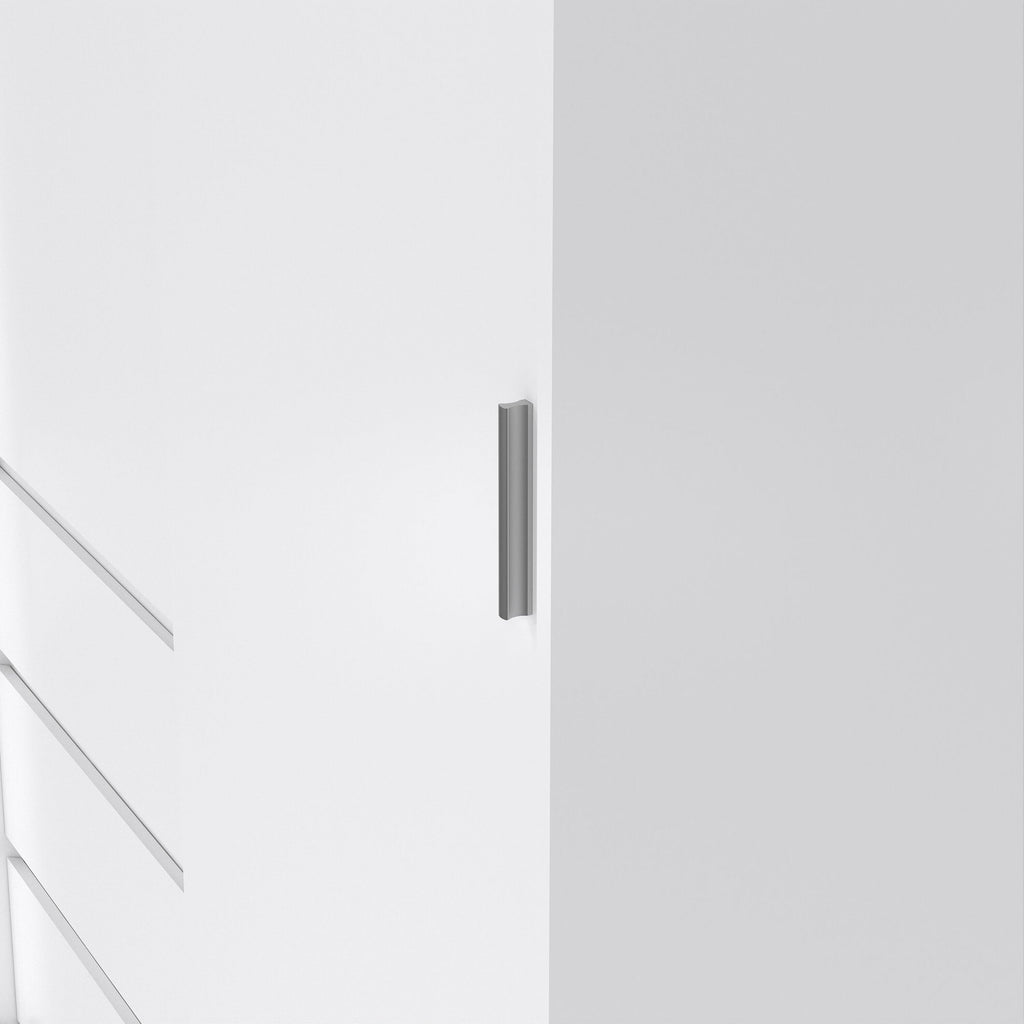 Naia Wardrobe with 1 Sliding Door 1 Door 3 Drawers in White High Gloss - image 8