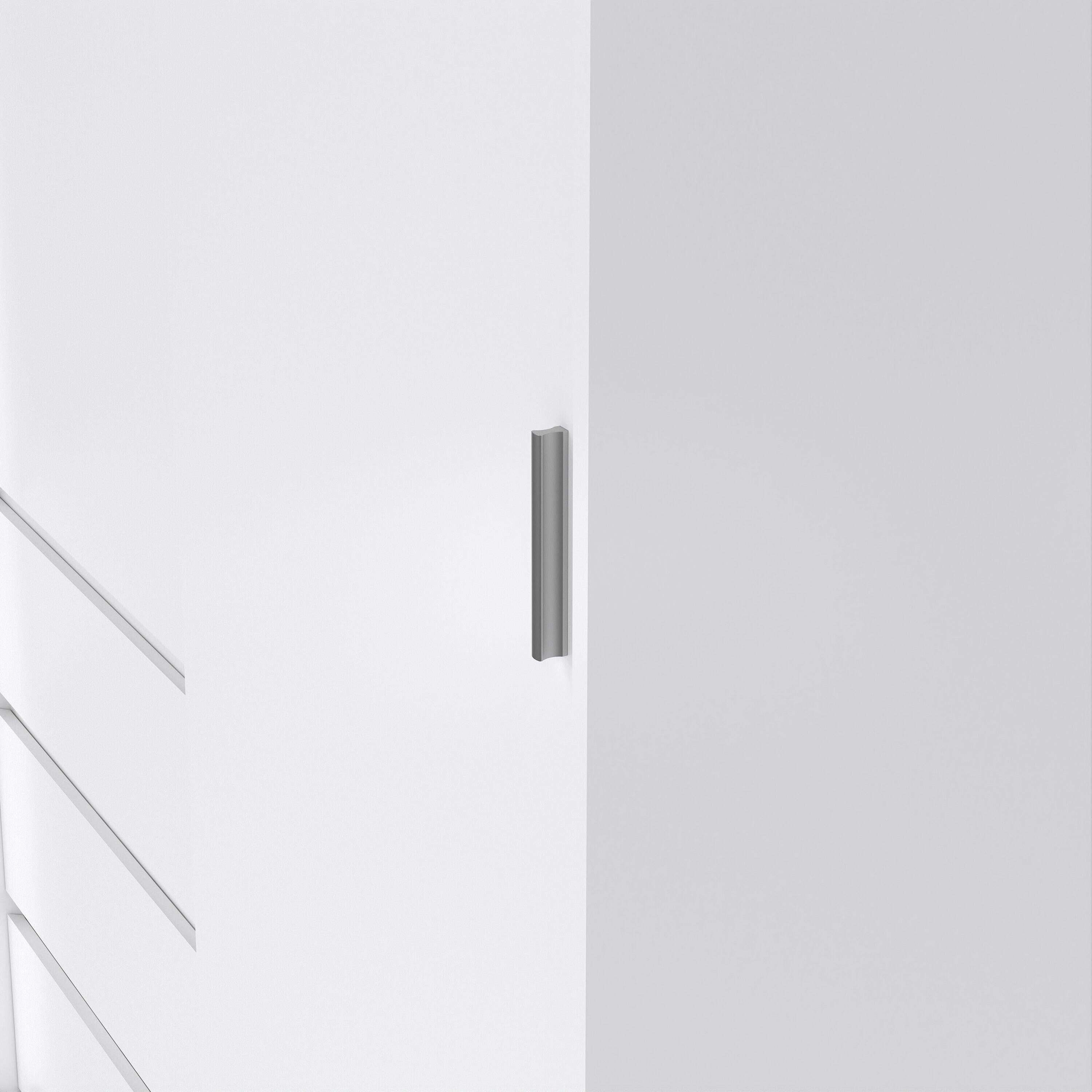 Naia Wardrobe with 1 Sliding Door 1 Door 3 Drawers in White High Gloss - image 8