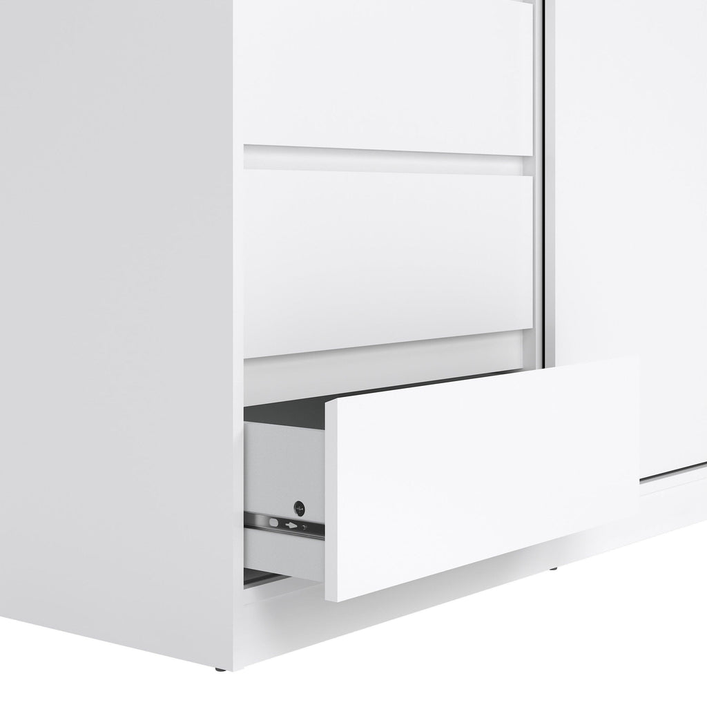 Naia Wardrobe with 1 Sliding Door 1 Door 3 Drawers in White High Gloss - image 9