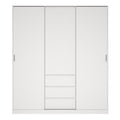 Naia Wardrobe with 2 Sliding Doors + 1 Door + 3 Drawers in White - image 2