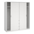 Naia Wardrobe with 2 Sliding Doors + 1 Door + 3 Drawers in White - image 4