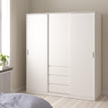Naia Wardrobe with 2 Sliding Doors + 1 Door + 3 Drawers in White - image 5