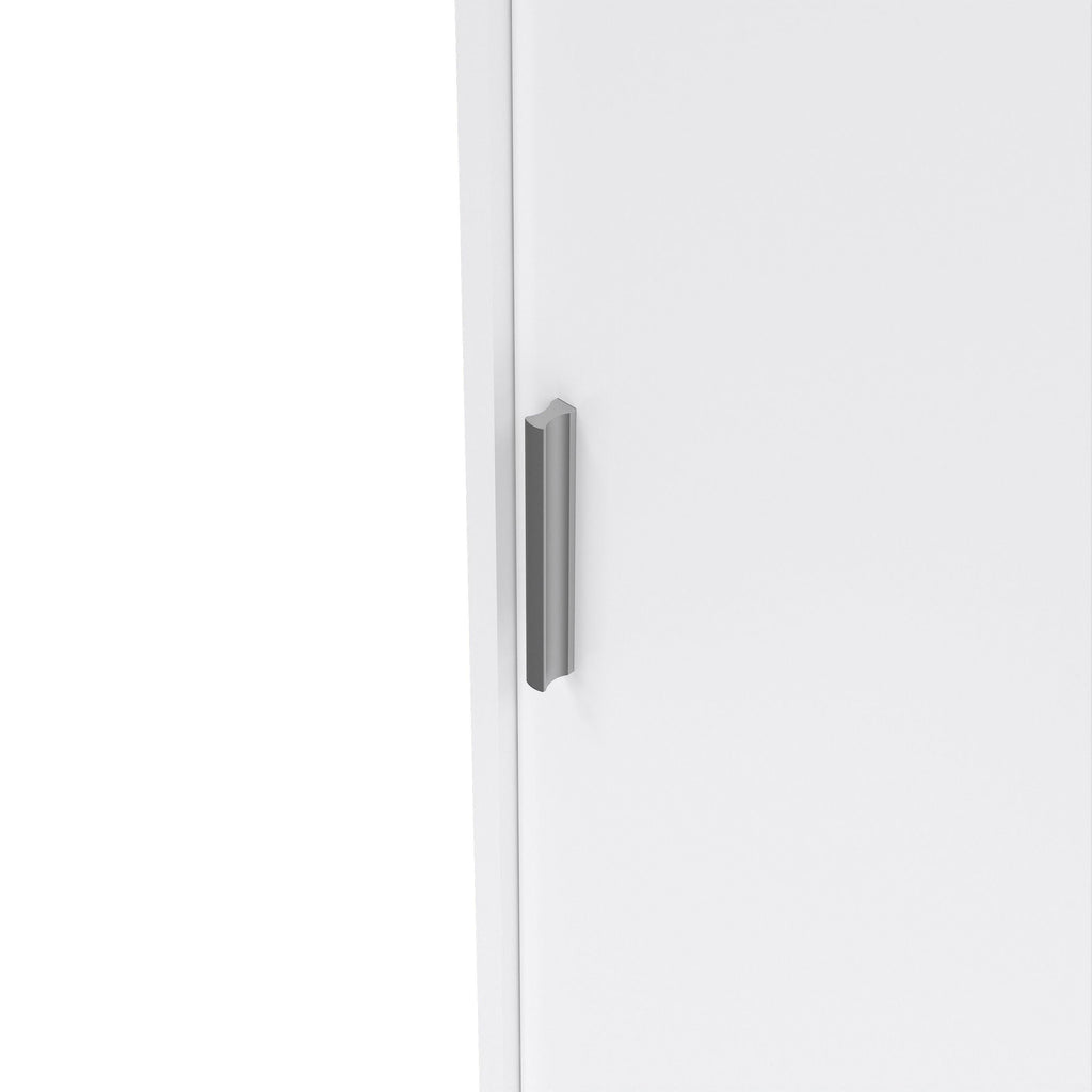 Naia Wardrobe with 2 Sliding Doors 1 Door 3 Drawers in White High Gloss - image 7