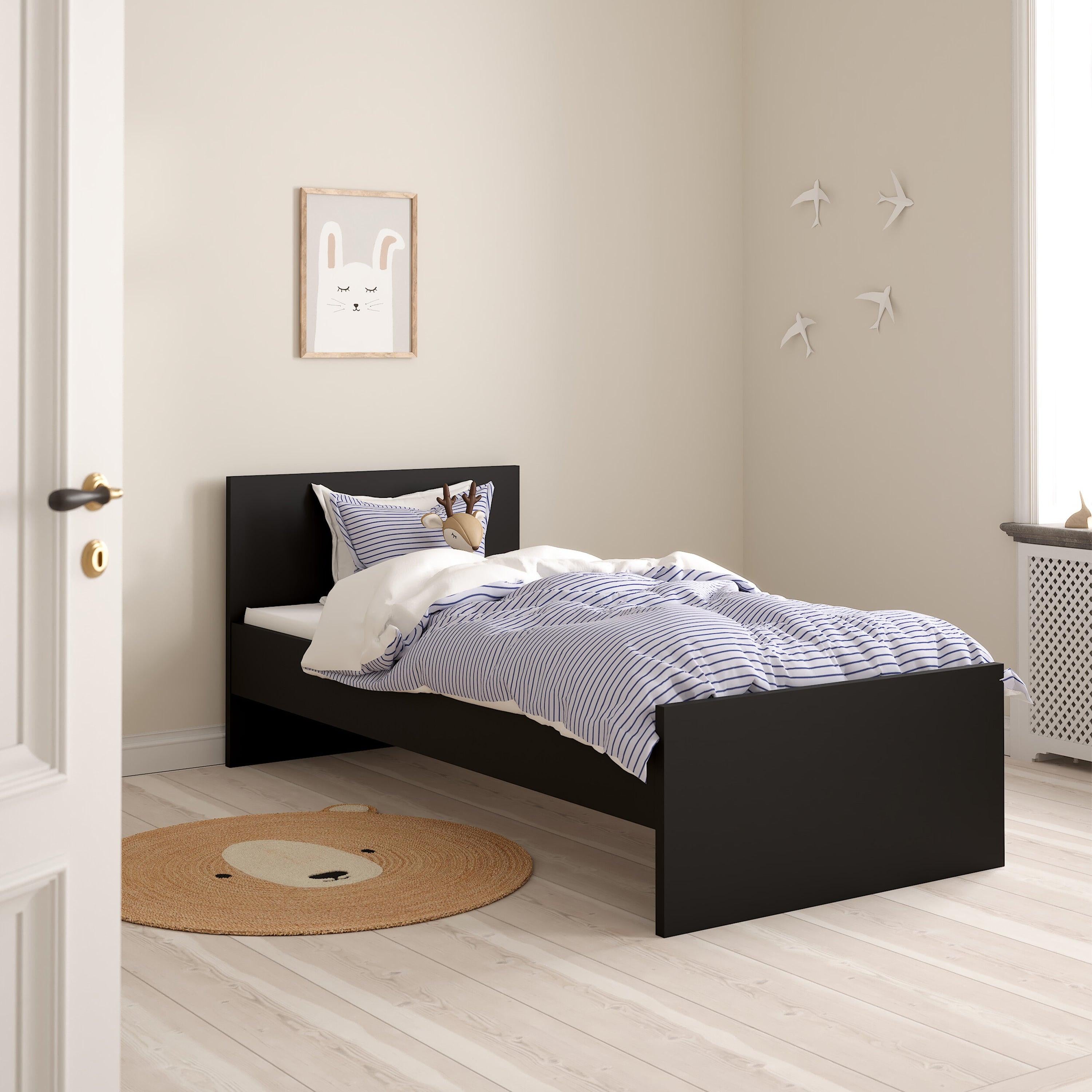 Naia Single Bed 3ft (90 x 190) in Black Matt - image 8