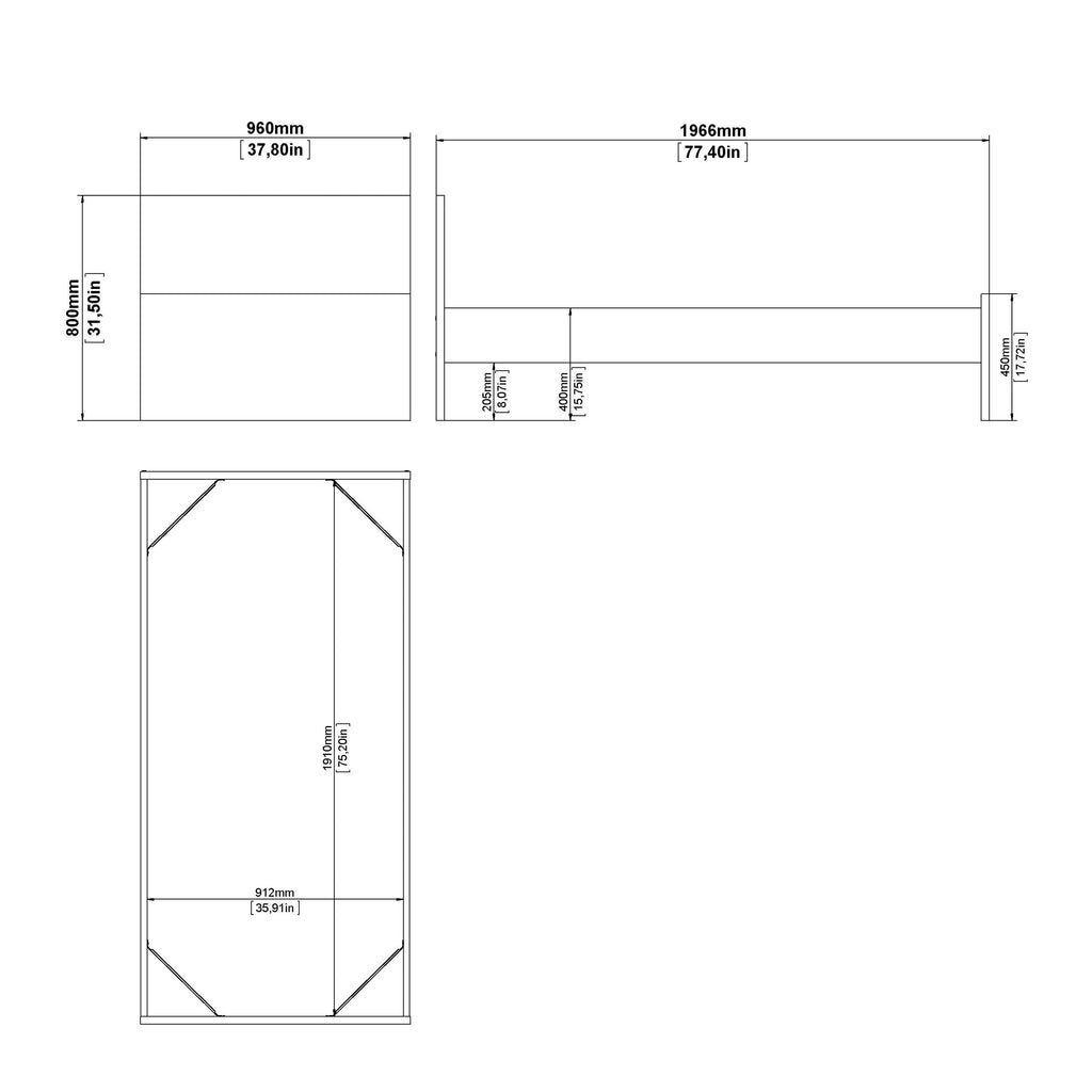 Naia Single Bed 3ft (90 x 190) in White High Gloss - image 11