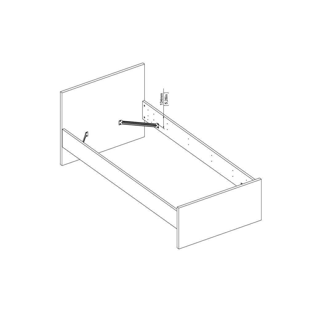 Naia Single Bed 3ft (90 x 190) in White High Gloss - image 12