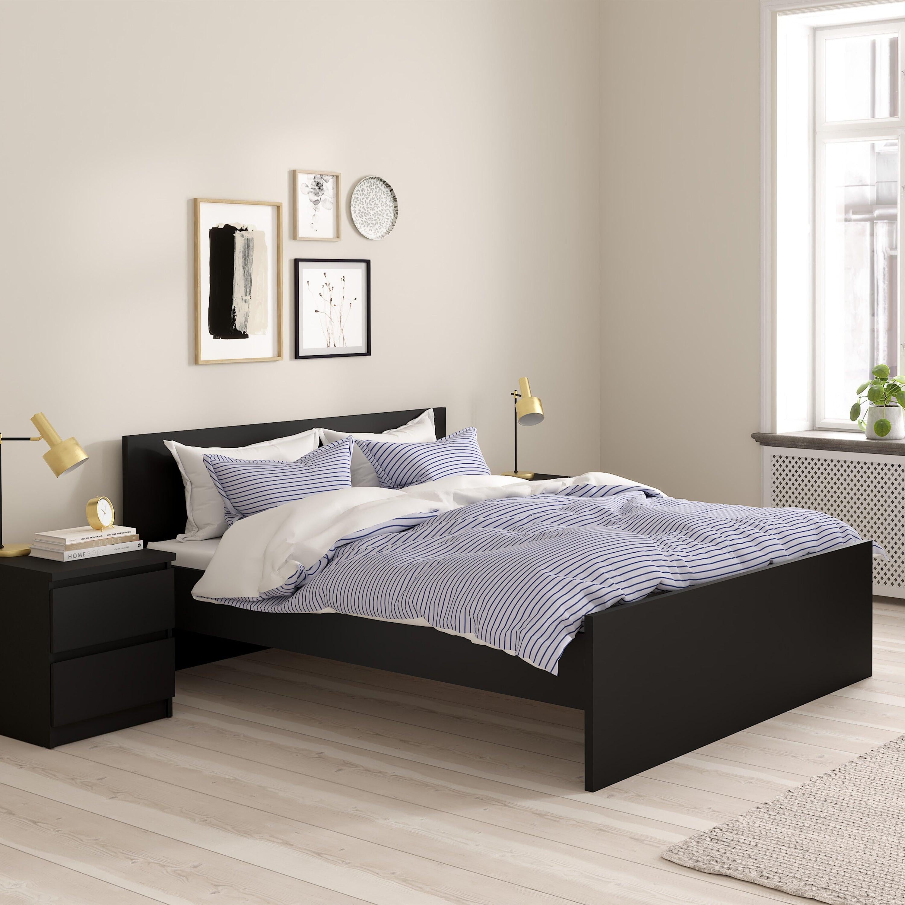 Naia Double Bed 4ft6 (140 x 190) in Black Matt - image 8