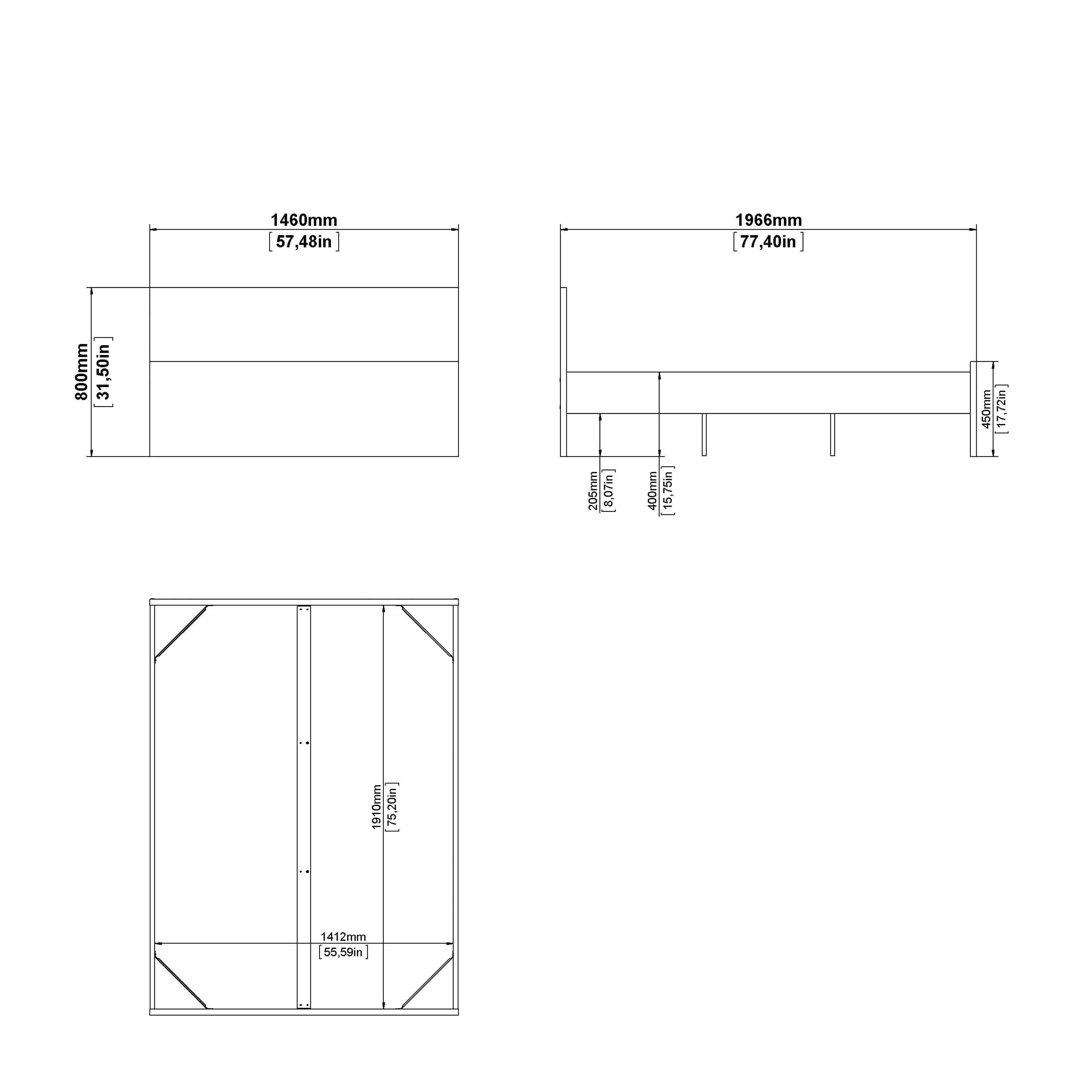 Naia Double Bed 4ft6 (140 x 190) in White High Gloss - image 12