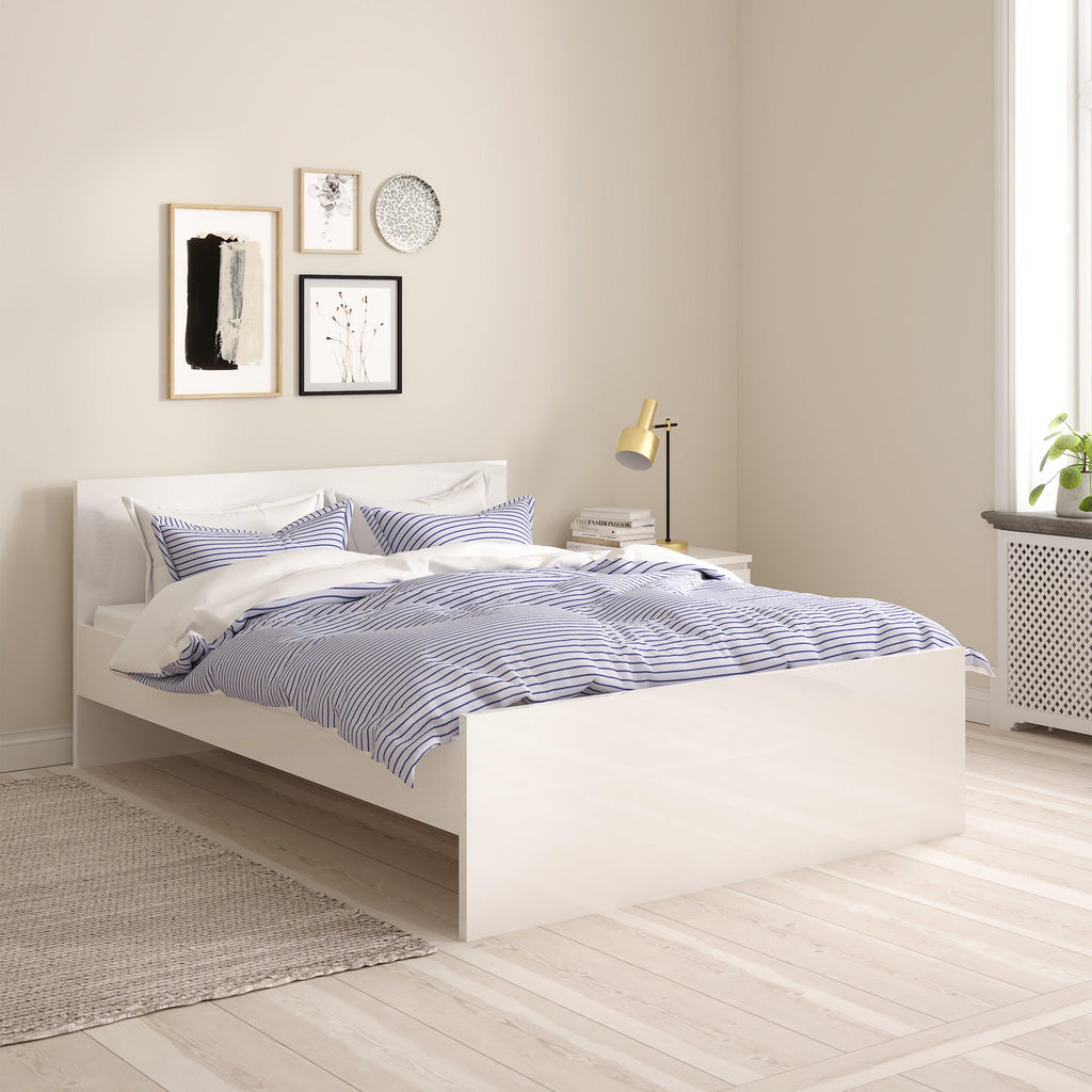 Naia Double Bed 4ft6 (140 x 190) in White High Gloss - image 9